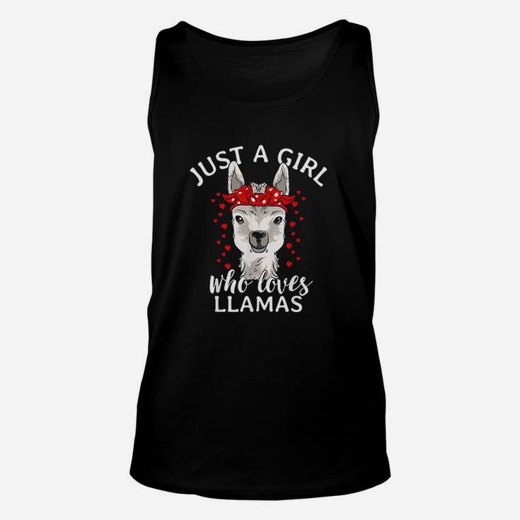 Just A Girl Who Loves Llamas Alpaca Lover Gift Girls Unisex Tank Top