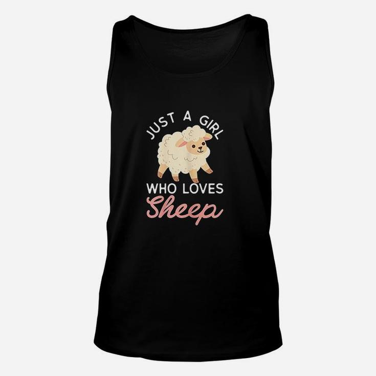 Just A Girl Who Loves Sheep Cute Sheep Design Unisex Tank Top