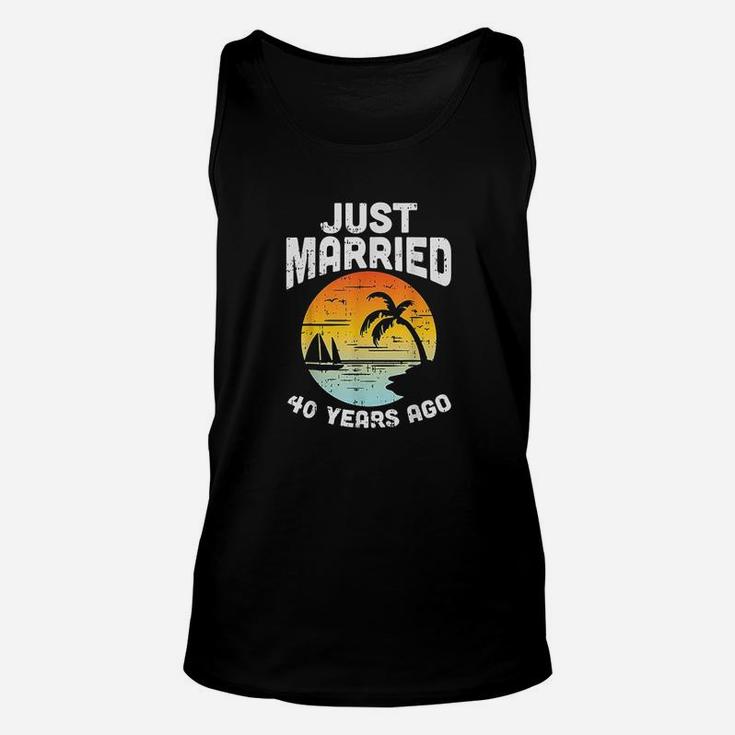 Just Married 40 Years Ago Anniversary Cruise Couple Unisex Tank Top