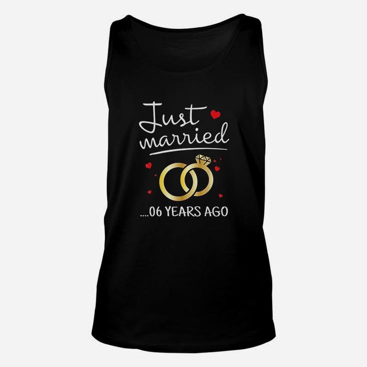 Just Married 6 Years Ago Funny Couple 6th Anniversary Gift Unisex Tank Top