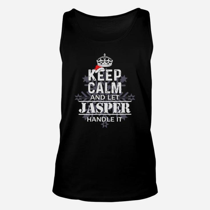 Keep Calm And Let Jasper Handle It Christmas Name Shirt Unisex Tank Top