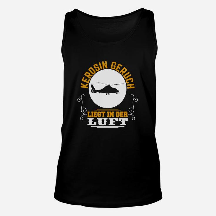 Kerosingeruch Unisex TankTop mit Flugzeug, Schwarzes Tee für Luftfahrtfans