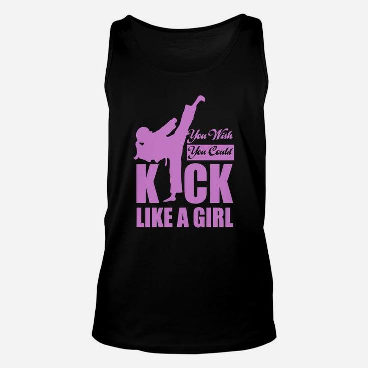 Kick Like A Girl T-shirt Karate Taekwondo Unisex Tank Top