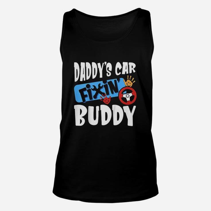Kids Daddys Car Fixin Buddy Mechanic Dad And Son Gift For Boys Unisex Tank Top