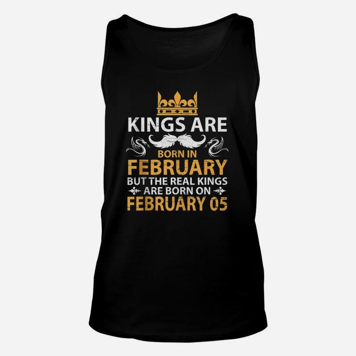Kings Are Born In Feb The Real Kings Are Born On February Unisex Tank Top