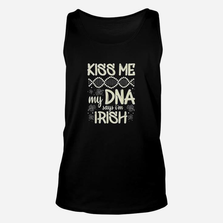 Kiss Me My Dna Says I'm Irish Funny St Patrick's Day Saying Unisex Tank Top