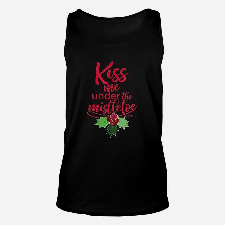 Kiss Me Under The Mistletoe Funny Christmas Unisex Tank Top