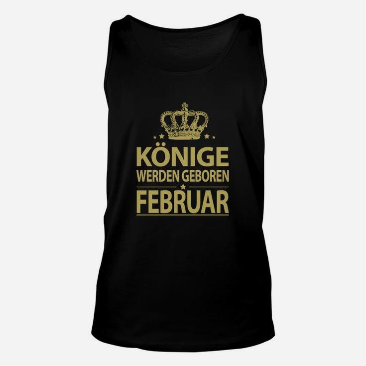 Könige Geboren im Februar Unisex TankTop mit Krone, Schwarz