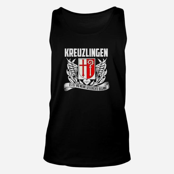 Kreuzlingen Flügel-Wappen Unisex TankTop, Schwarz mit Stolz-Motto Design