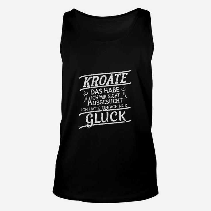 Kroate Glück Schwarzes Unisex TankTop mit Spruch, Lustiges Tee