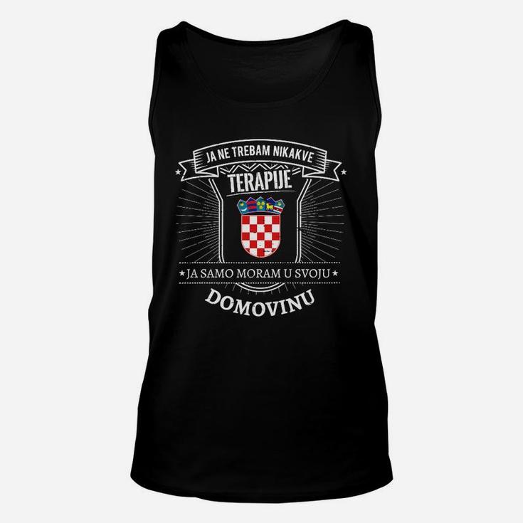 Kroatisches Schachbrettmuster Unisex TankTop, Heimatliebe Schwarzes Tee