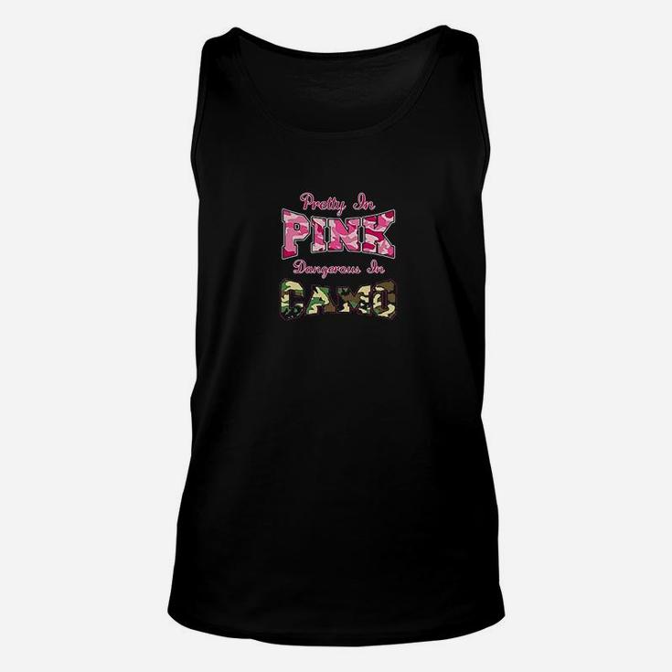 Ladies Pretty In Pink Dangerous In Camo Funny Dt Unisex Tank Top