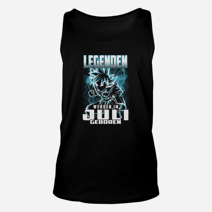 Legenden Geboren im Juli Unisex TankTop, Schwarzes Drachen Design Tee