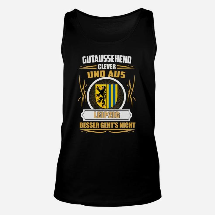 Leipzig-Fan Unisex TankTop Schwarz, Stadtwappen & Slogan Design