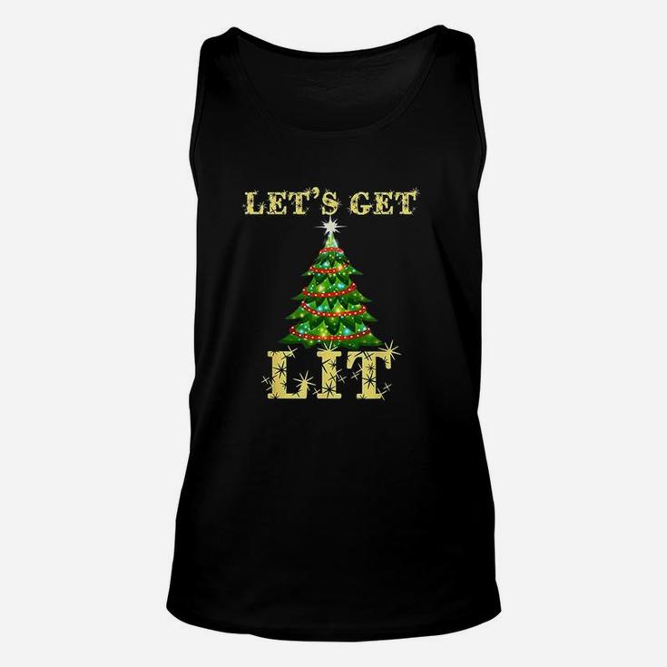 Let's Get Lit Drinking Funny Christmas Unisex Tank Top