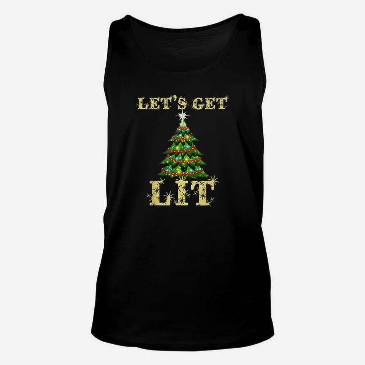 Lets Get Lit Drinking Funny Christmas Unisex Tank Top