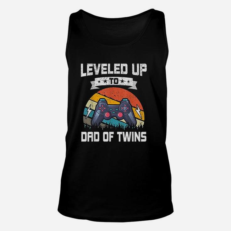 Leveled Up To Dad Of Twins Funny Video Gamer Fathers Day Unisex Tank Top