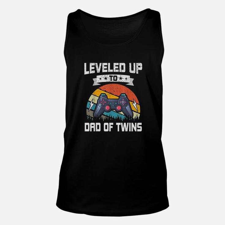 Leveled Up To Dad Of Twins Funny Video Gamer Gaming Unisex Tank Top