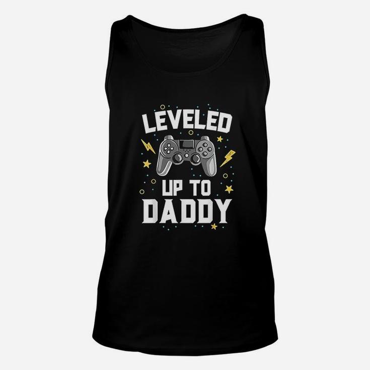 Leveled Up To Daddy Baby Announcement Gaming Gamer Unisex Tank Top