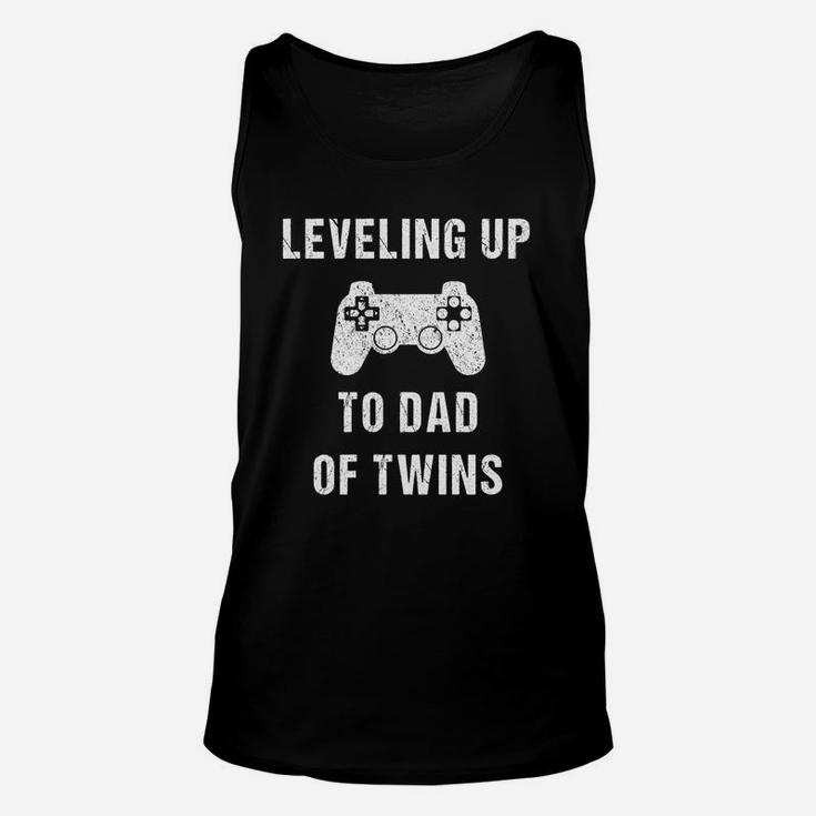 Leveling Up To Dad Of Twins Shirt For Expecting Daddy Unisex Tank Top