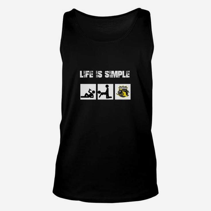 Life is Simple - Angeln & Baggerfahren Motiv Unisex TankTop