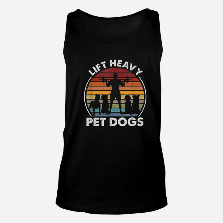 Lift Heavy Pet Dogs Funny Fitness Weightlifting Retro Unisex Tank Top
