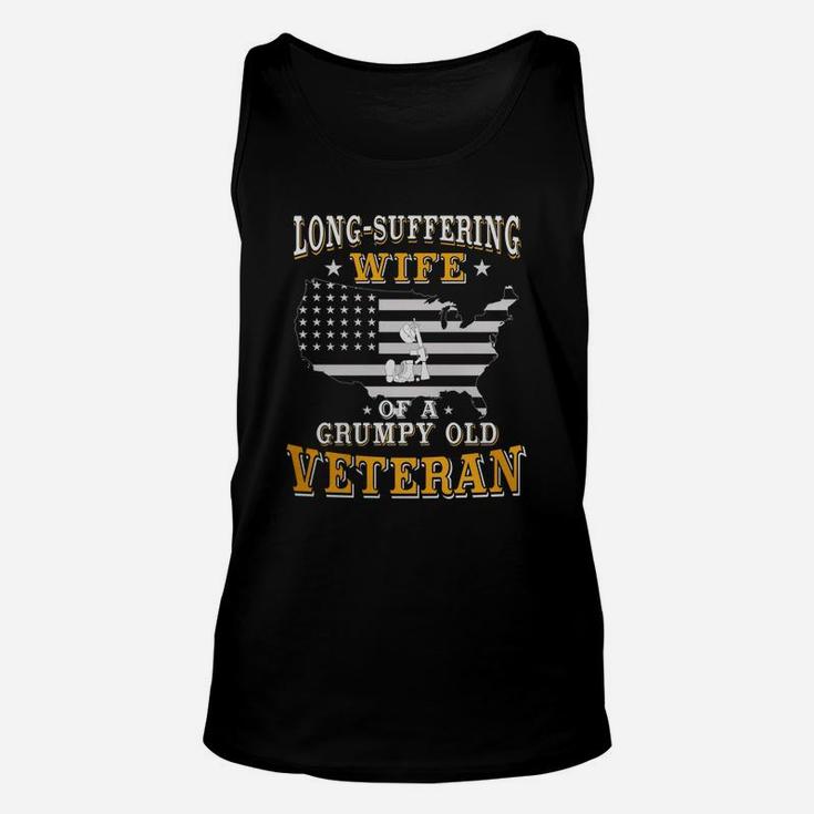 Long Suffering Wife Of A Grumpy Old Veteran Unisex Tank Top