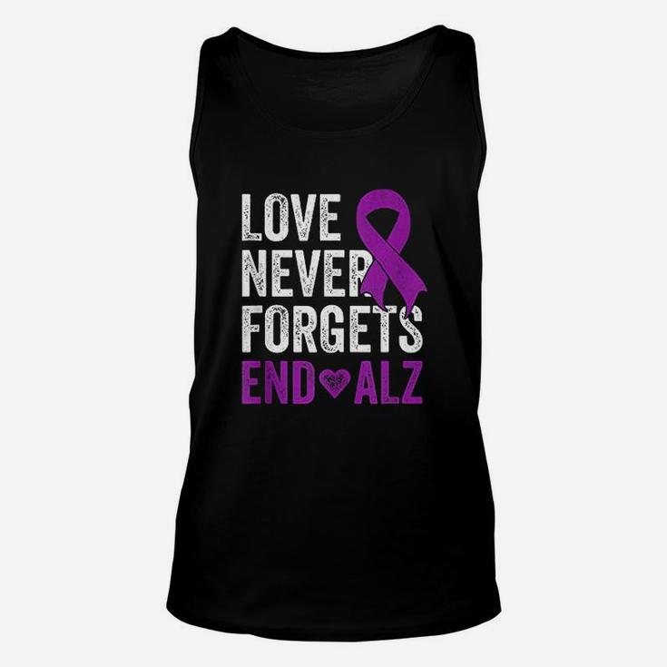 Love Never Forgets Purple Ribbon Awareness Unisex Tank Top
