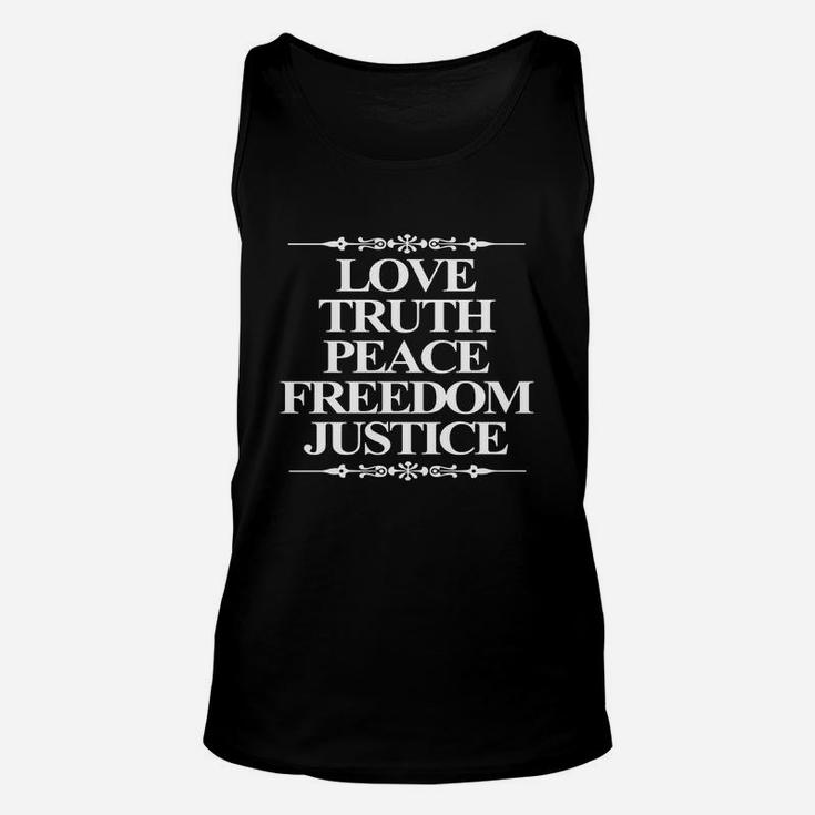 Love Truth Peace Freedom Justice Unisex Tank Top