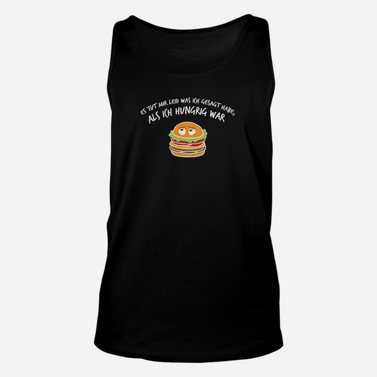 Lustiges Burger Unisex TankTop Es war nicht ich, es war mein Bauch, Schwarz