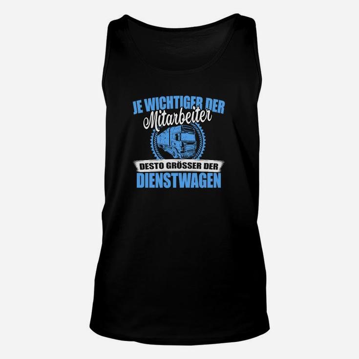 Lustiges Bürohumor Unisex TankTop, Mitarbeiter Dienstwagen Spruch