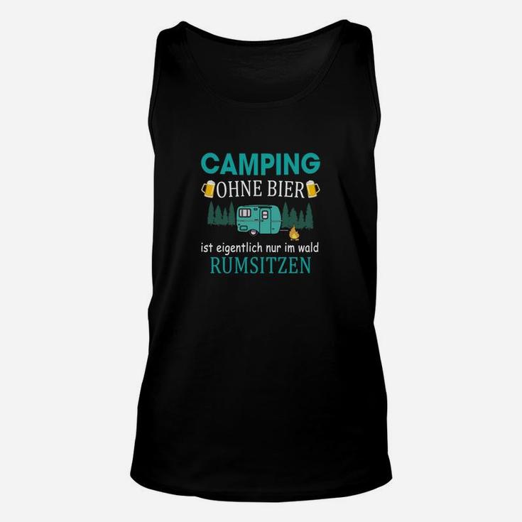 Lustiges Camping Unisex TankTop für Herren, Camping ohne Bier - Design