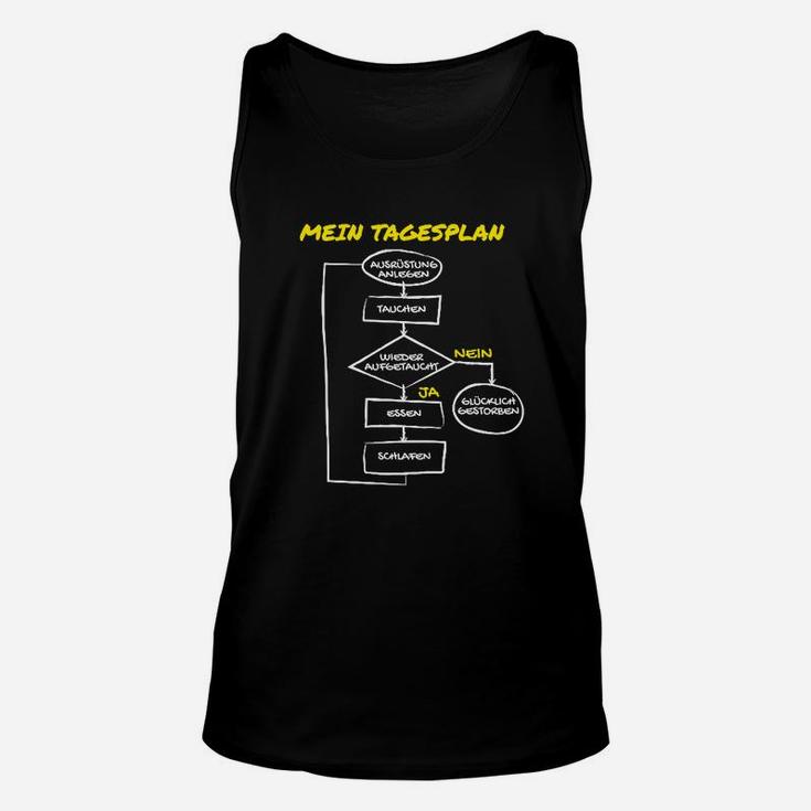 Lustiges FlowchartUnisex TankTop Mein Tagesplan für Herren, Witziges Design