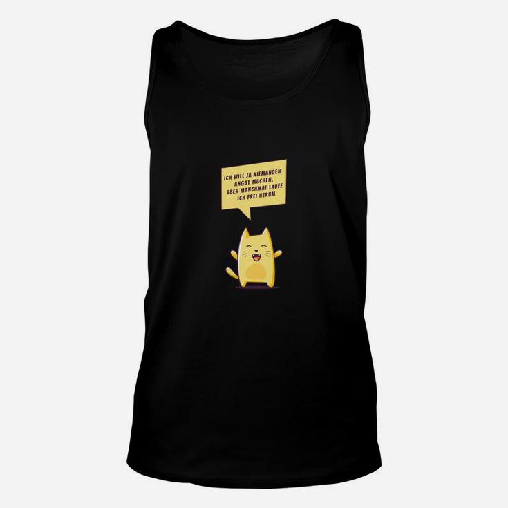 Lustiges Kätzchen Spruch Unisex TankTop in Schwarz, Humorvolles Katzen Tee