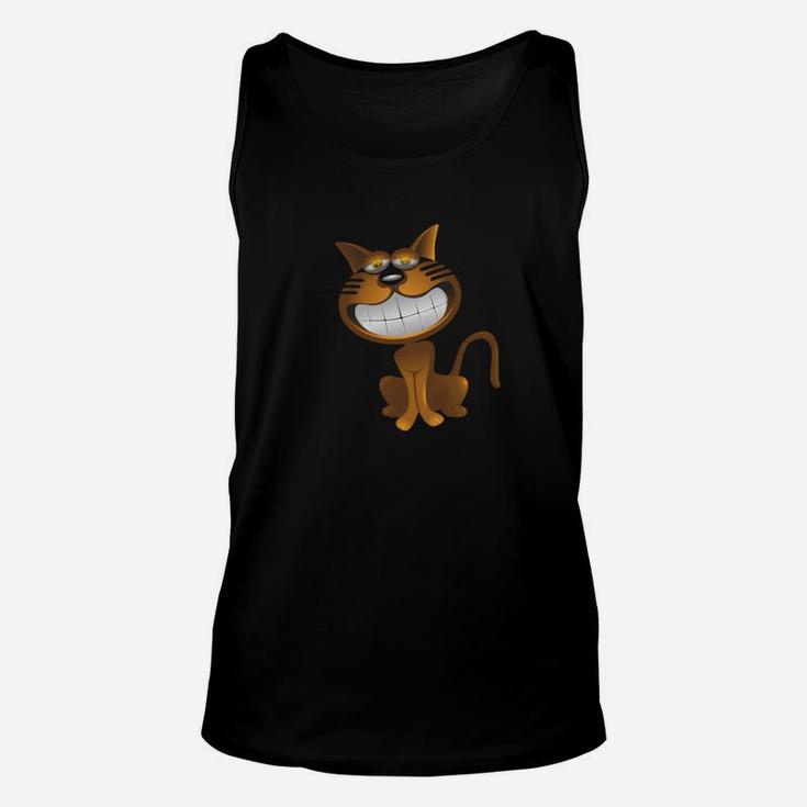 Lustiges Katzen-Gesicht Herren Unisex TankTop in Schwarz, Tierfreund Mode