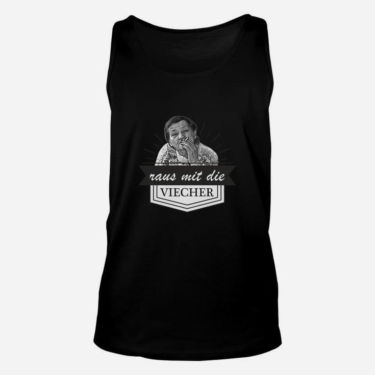 Lustiges Spruch-Unisex TankTop Raus mit die Viecher, Schwarzes Comedy-Unisex TankTop