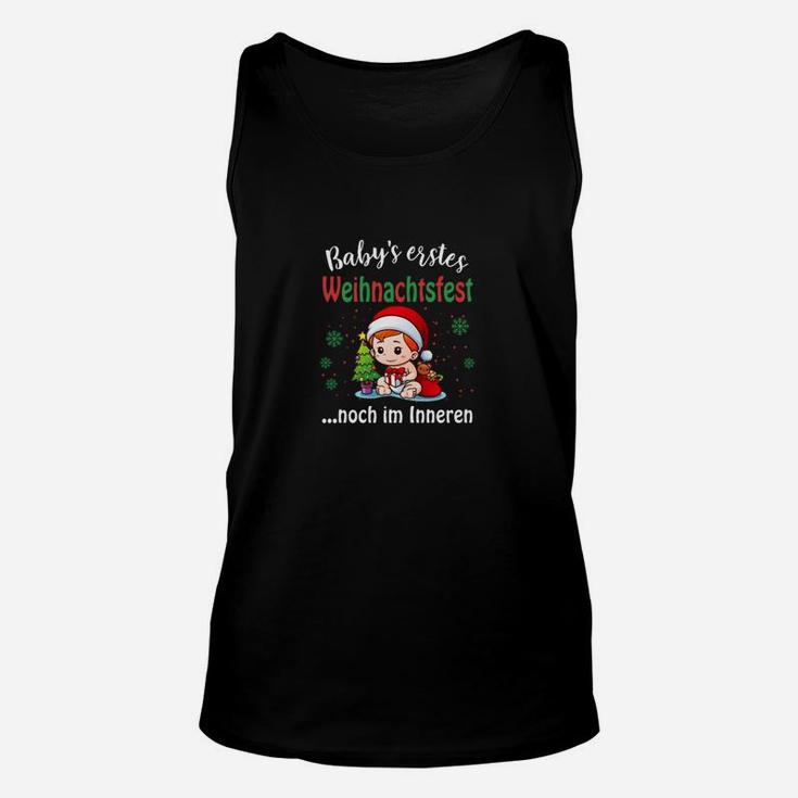 Lustiges Umstands-Unisex TankTop Babys erstes Weihnachten im Bauch, Schwangeren Weihnachts-Unisex TankTop