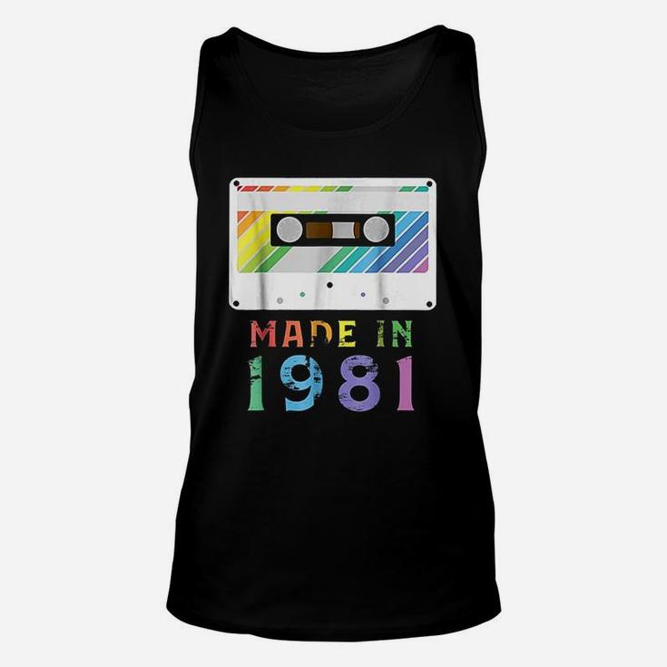 Made In 1981 Funny Retro Vintage Neon Gift Unisex Tank Top