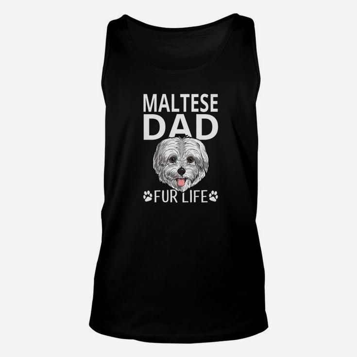 Maltese Dad Fur Life Dog Fathers Day Gift Pun Unisex Tank Top