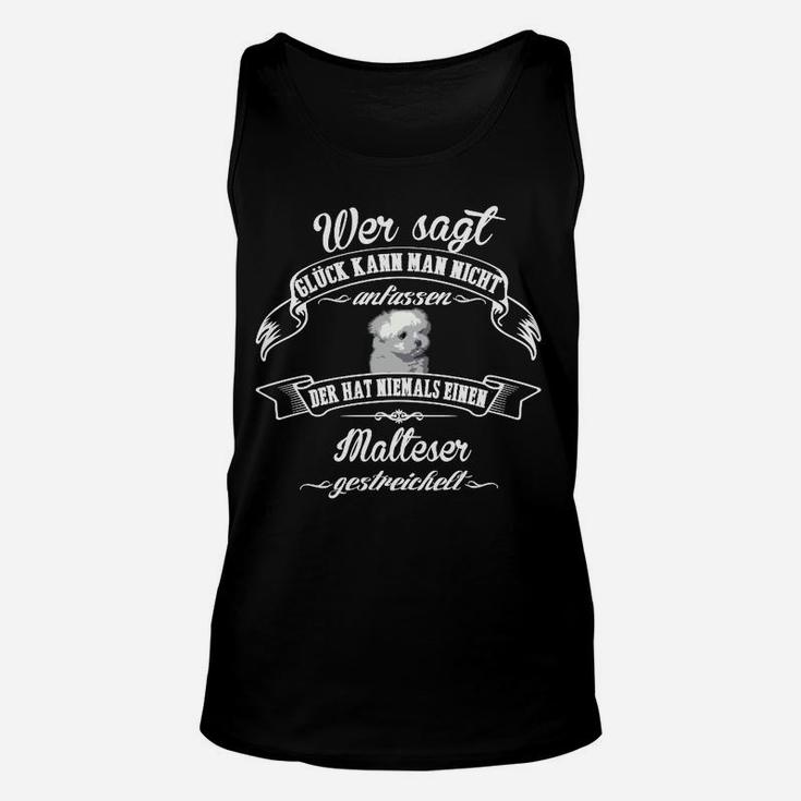 Malteser-geschädigt Schwarzes Unisex TankTop, Lustiger Spruch mit Hundemotiv