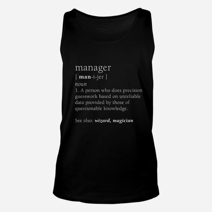 Manager Definition Funny Cute Business Promotion Gift Unisex Tank Top