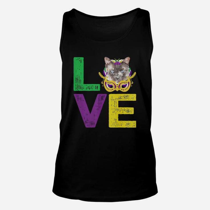 Mardi Gras Fat Tuesday Costume Love Balinese Funny Gift For Cat Lovers Unisex Tank Top