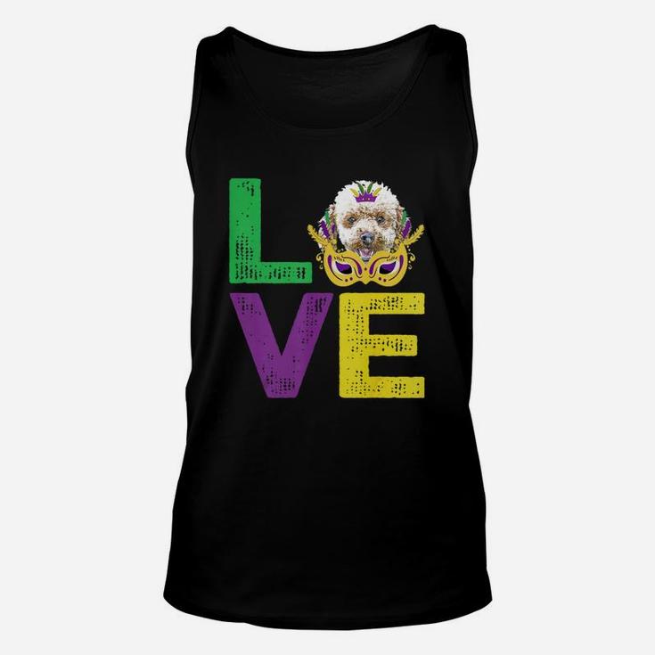 Mardi Gras Fat Tuesday Costume Love Poodle Funny Gift For Dog Lovers Unisex Tank Top