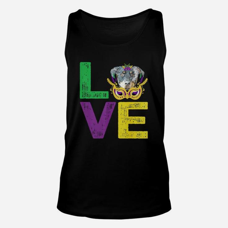 Mardi Gras Fat Tuesday Costume Love Rottweiler Funny Gift For Dog Lovers Unisex Tank Top