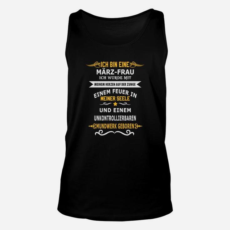 März-Frau Geburtstags Unisex TankTop, Feuer & Handwerk Design