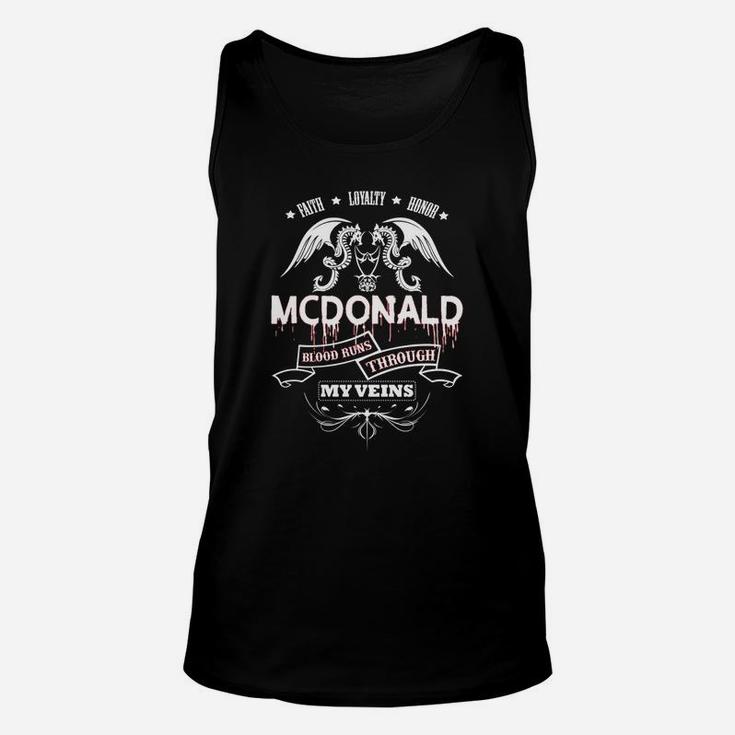 Mcdonald Blood Runs Through My Veins - Tshirt For Mcdonald Unisex Tank Top