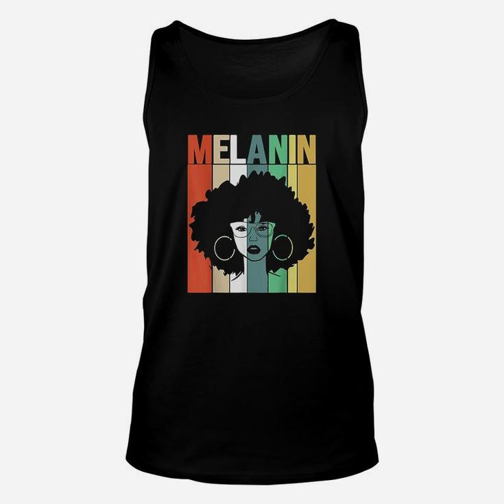 Melanin Vintage Retro Black Afro Woman Queen Unisex Tank Top