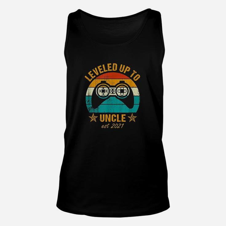 Men Leveled Up To Uncle 2021 Promoted To Uncle Vintage Gamer Unisex Tank Top