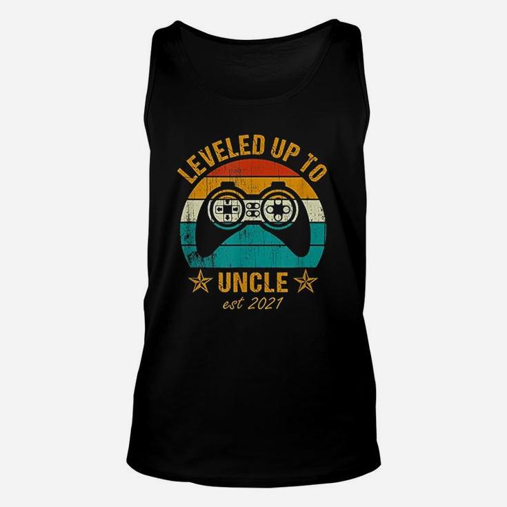 Men Leveled Up To Uncle 2021 Promoted To Uncle Vintage Gamer Unisex Tank Top