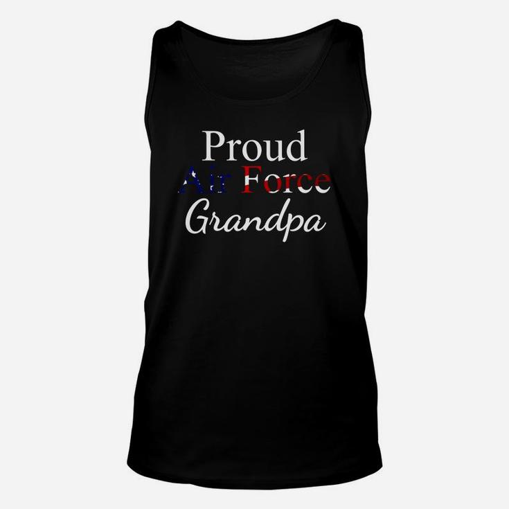 Mens Air Force Papa Gif Proud Us Flag Airman Grandpa Unisex Tank Top